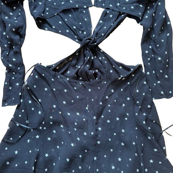 $238 Reformation Black Star Print Cut-Out Dress - 10 - Picture 10 of 10
